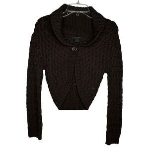 Express Cropped Brown‎ Cardigan Sweater